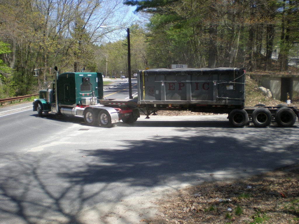 First waste disposal truck leaving NMI around 1 pm Monday, May 6, 2013.